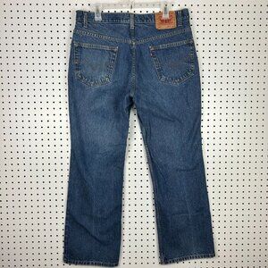 Levi's 517 Boot Cut Blue‎ Jeans Size 36x30 Vintage Distressed Wide Flare Disco